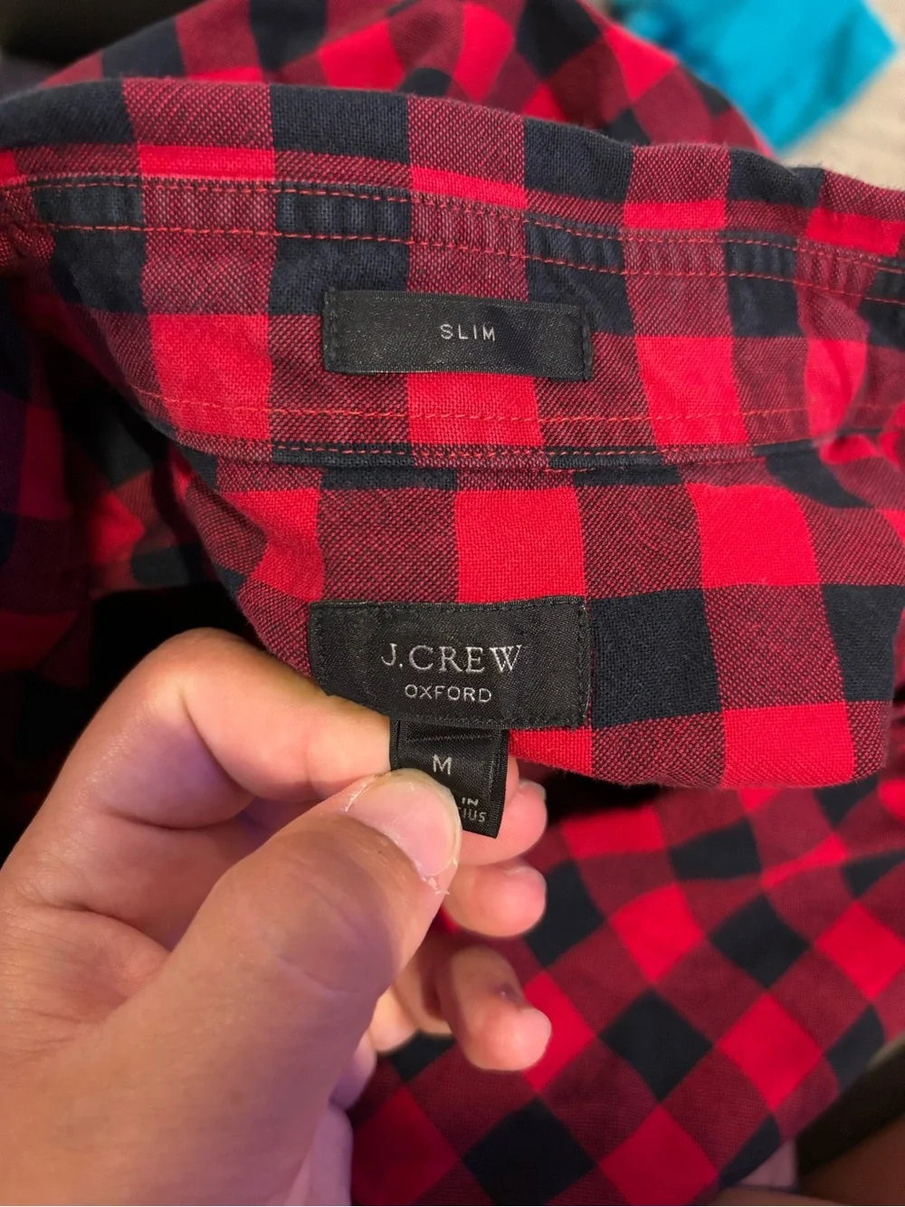 J. Crew Red and Black Buffalo Check Button-Down Shirt
